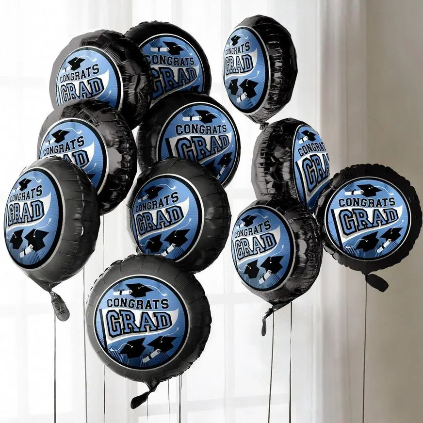 Blue Congrats Grad Balloon Bouquet, 12pc 3 Blue Congrats Grad Balloon Bouquet, 12pc