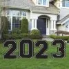 Black 2023 Graduation Year Plastic Yard Sign Kit, 4pc -Costume Party Decor Store C953399 black