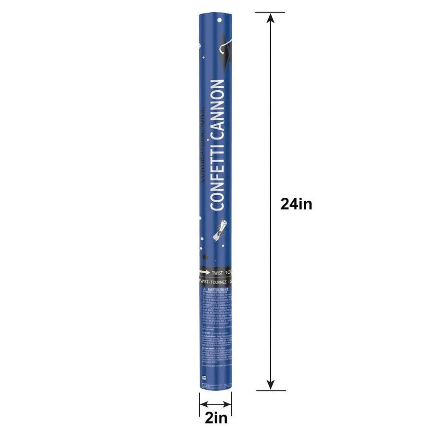 Giant Blue Graduation Confetti Cannon, 2in X 24in 4 Giant Blue Graduation Confetti Cannon, 2in X 24in - Image 2