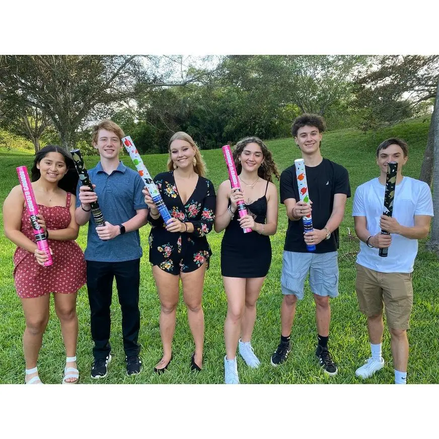 Giant Blue Graduation Confetti Cannon, 2in X 24in 5 Giant Blue Graduation Confetti Cannon, 2in X 24in - Image 3