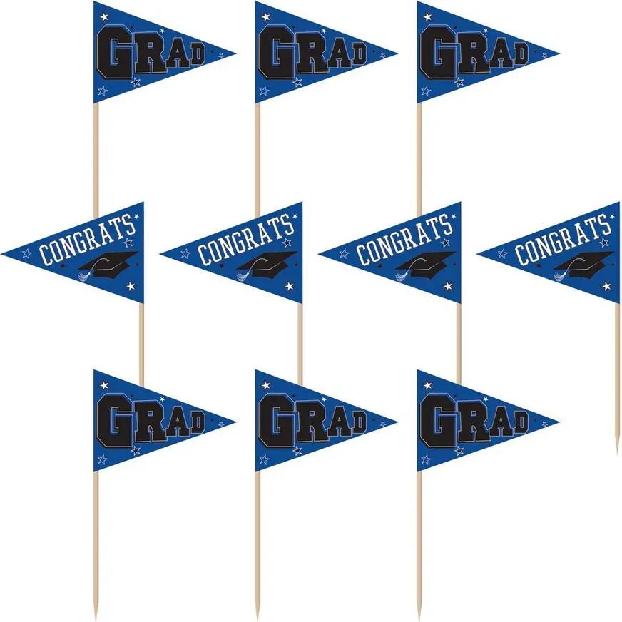 Blue Congrats Grad Party Picks, 3in, 36ct 3 Blue Congrats Grad Party Picks, 3in, 36ct