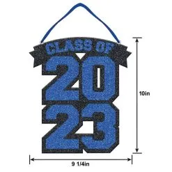 Glitter Blue Class Of 2023 Graduation Foam Sign, 9.25in X 10in -Costume Party Decor Store C953604 royal blue 02
