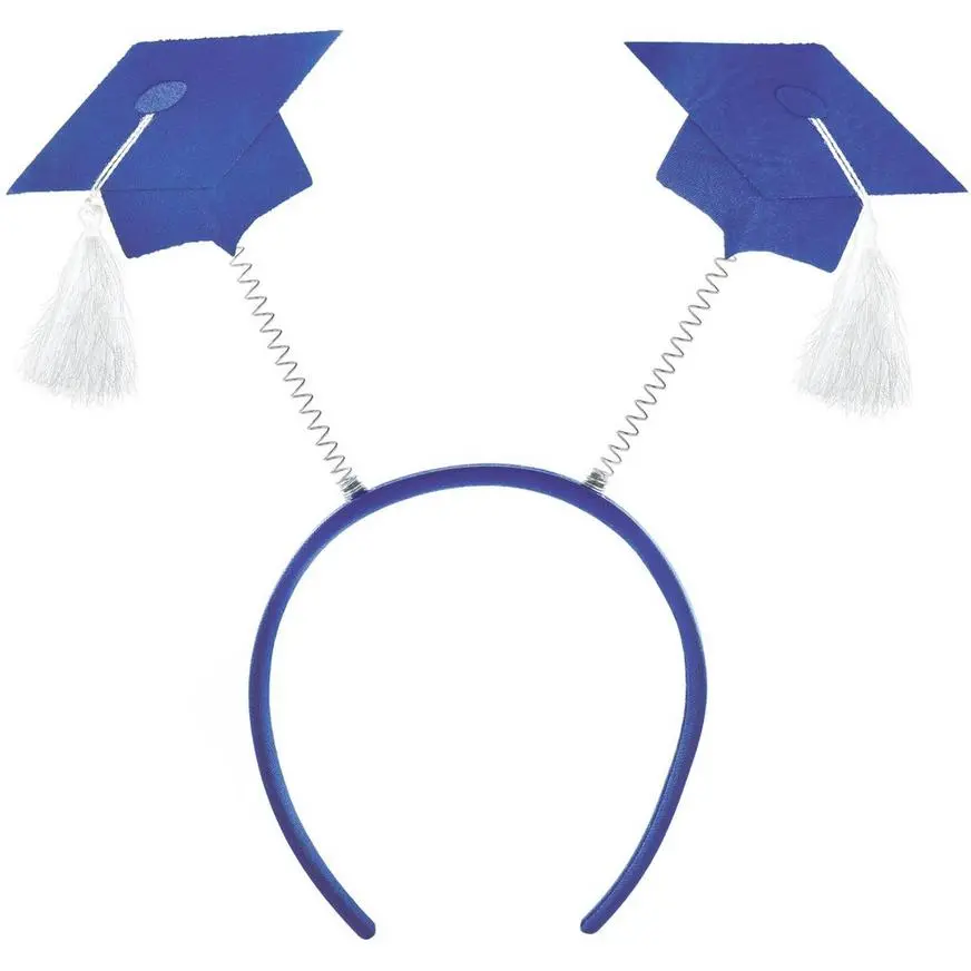 Blue Graduation Cap Head Bopper 3 Blue Graduation Cap Head Bopper