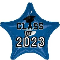 Blue Class Of 2023 Star Foil Balloon, 19in