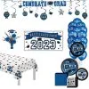Blue Congrats Graduation Party Kit For 20 Guests -Costume Party Decor Store C968401 royal blue