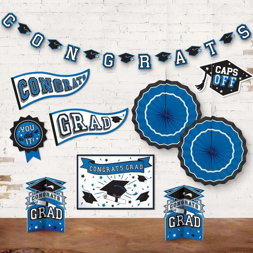 Blue Congrats Graduation Party Kit For 40 Guests 15 Blue Congrats Graduation Party Kit For 40 Guests - Image 13
