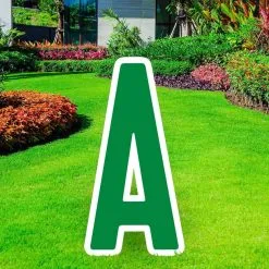 Festive Green Letter (A) Corrugated Plastic Yard Sign, 30in