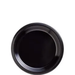 Black Plastic Dessert Plates 20ct