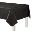Black Flannel-Backed Vinyl Tablecloth, 54in X 108in