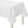 White Hexagon Damask Fabric Tablecloth, 60in X 84in 1 White Hexagon Damask Fabric Tablecloth, 60in X 84in -Costume Party Decor Store CN875955 white 8420 20Standard
