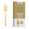 Gold Heavy-Duty Plastic Forks, 20ct -Costume Party Decor Store CN919690 gold 2020 20Standard