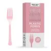 Pink Heavy-Duty Plastic Forks, 20ct -Costume Party Decor Store CN919690 pink 2020 20Standard