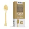 Gold Heavy-Duty Plastic Spoons, 20ct 2 Gold Heavy-Duty Plastic Spoons, 20ct -Costume Party Decor Store CN919708 gold 2020 20Standard