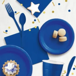 Royal Blue Heavy-Duty Plastic Cutlery Set For 20 Guests, 80ct -Costume Party Decor Store CN919798 royal blue 2020 20Standard 02