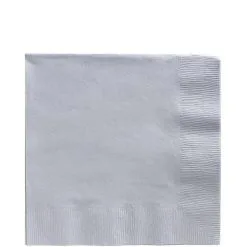 Silver Paper Lunch Napkins, 6.5in, 100ct