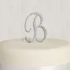 Rhinestone Silver Monogram B Cake Topper -Costume Party Decor Store L635620 Letter20B