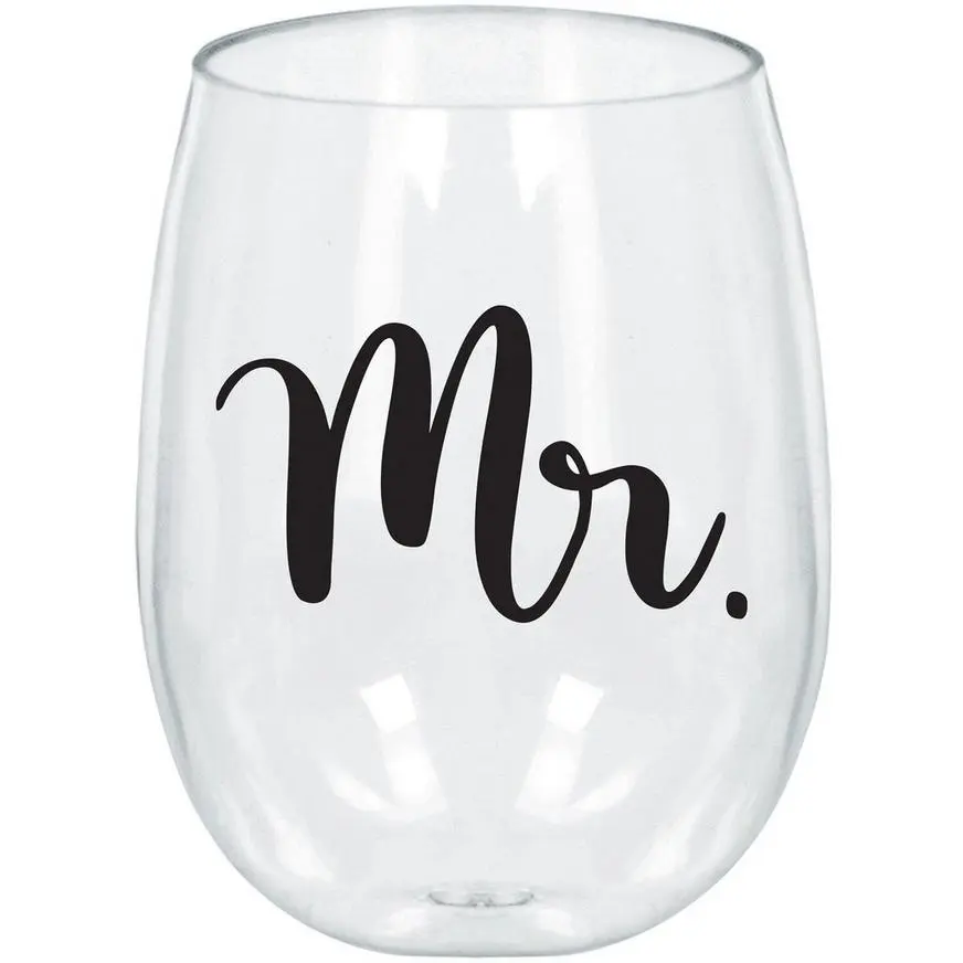 Mr. Stemless Wine Glass, 17.9oz - Wedding 3 Mr. Stemless Wine Glass, 17.9oz - Wedding