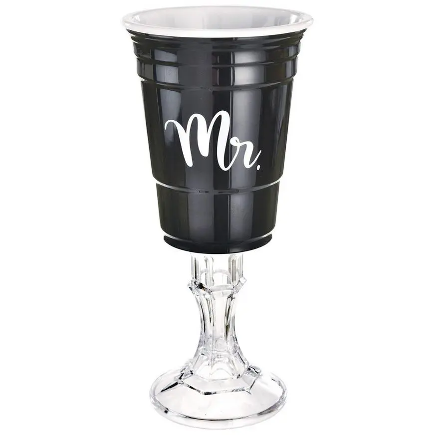 Black Plastic Mr. Stemmed Cup, 15oz 3 Black Plastic Mr. Stemmed Cup, 15oz