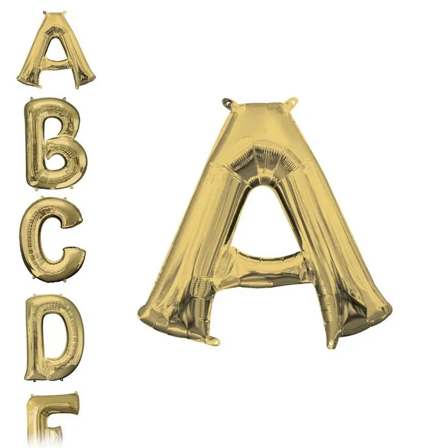 13in Air-Filled White Gold Letter Balloon (A) 3 13in Air-Filled White Gold Letter Balloon (A)