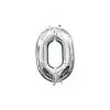 13in Air-Filled Silver Number Balloon (0) -Costume Party Decor Store N694417 020 20Standard