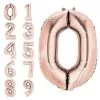 34in Rose Gold Number Balloon (0) -Costume Party Decor Store N761592 020 20Standard