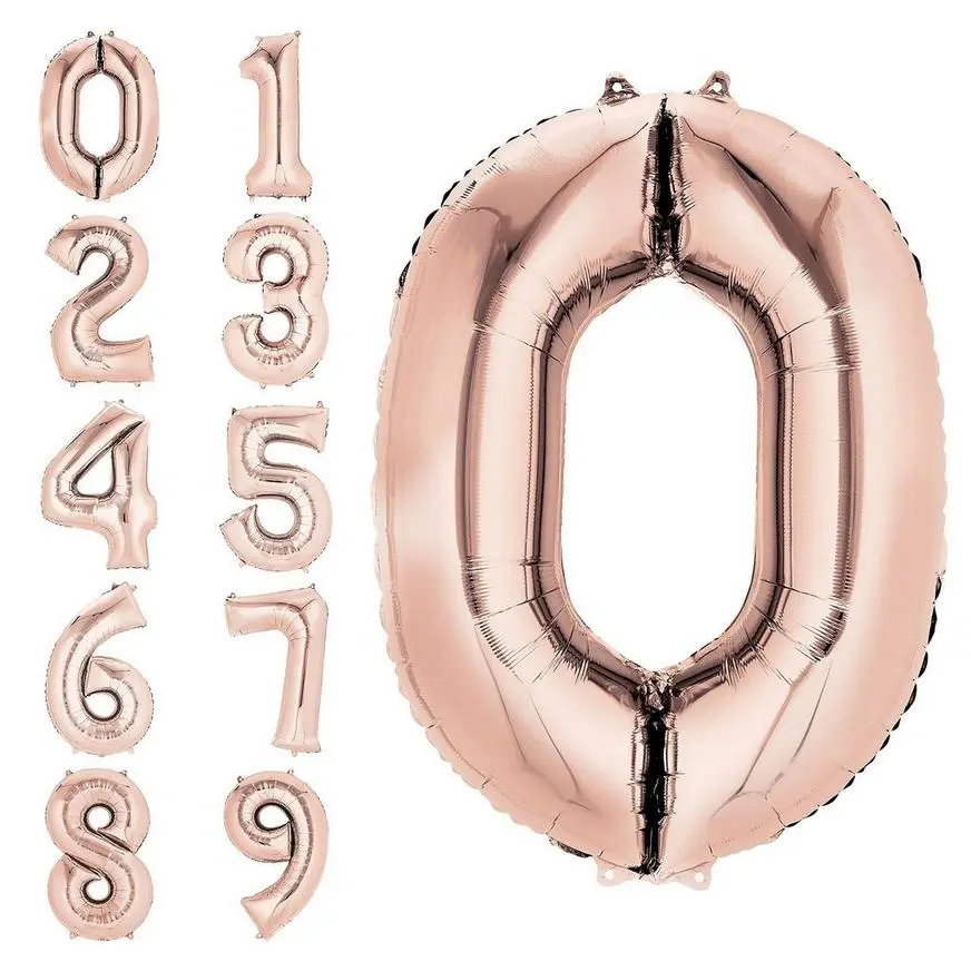 34in Rose Gold Number Balloon (0) 3 34in Rose Gold Number Balloon (0)