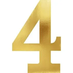 Metallic Gold Number 4 Cutouts 6ct