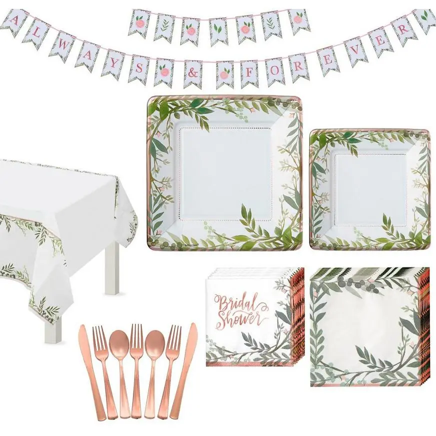 Floral Greenery Wedding Tableware Kit For 8 Guests 3 Floral Greenery Wedding Tableware Kit For 8 Guests