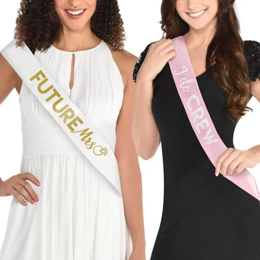 I Do Crew And Bride Sash Set, 2.5ft, 6pc 3 I Do Crew And Bride Sash Set, 2.5ft, 6pc