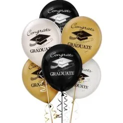 Black, Silver & Gold Celebrate The Grad Party Kit For 20 Guests -Costume Party Decor Store N968389 2020 20Standard 09