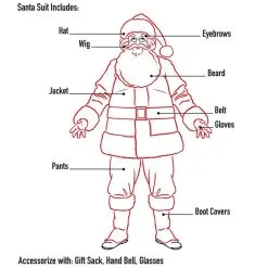 Adult Royal Santa Suit, 12pc -Costume Party Decor Store P543679 02