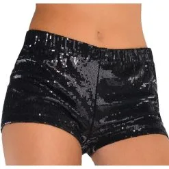 Adult Black Sequin Hot Short