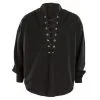 Black Lace-Up Pirate Shirt -Costume Party Decor Store P633402