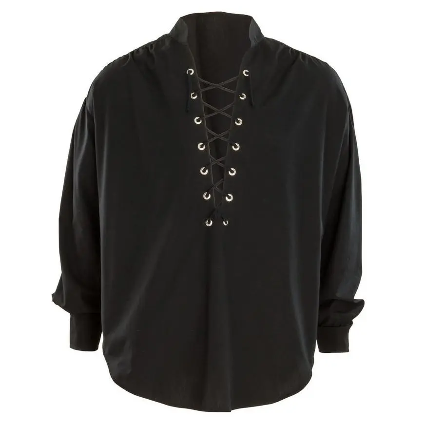 Black Lace-Up Pirate Shirt 3 Black Lace-Up Pirate Shirt