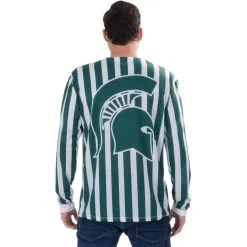 Mens Michigan State Spartans Striped Suit Long-Sleeve Shirt -Costume Party Decor Store P836326 01