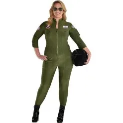 AMSCAN Womens Maverick Flight Suit Costume Plus Size - Top Gun 2