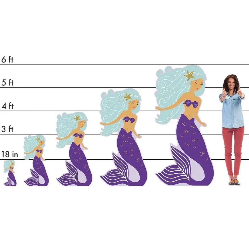 Wishful Mermaid Cardboard Cutout, 3ft 4 Wishful Mermaid Cardboard Cutout, 3ft - Image 2