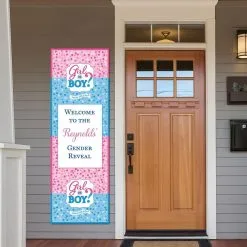 Custom Girl Or Boy Gender Reveal Vertical Banner