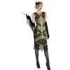 Adult Roaring 20s Gold Art Deco Flapper Costume -Costume Party Decor Store P889685