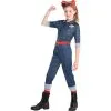 AMSCAN Child Rosie The Riveter Denim Jumpsuit Costume