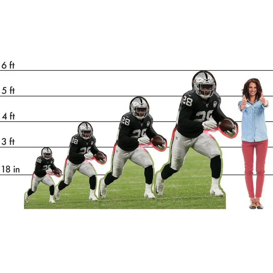 NFL Las Vegas Raiders Josh Jacobs Cardboard Cutout, 3ft 4 NFL Las Vegas Raiders Josh Jacobs Cardboard Cutout, 3ft - Image 2