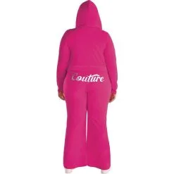 AMSCAN Adult Pink Couture Cutie Velour Tracksuit Costume - Plus Size -Costume Party Decor Store P919483 01