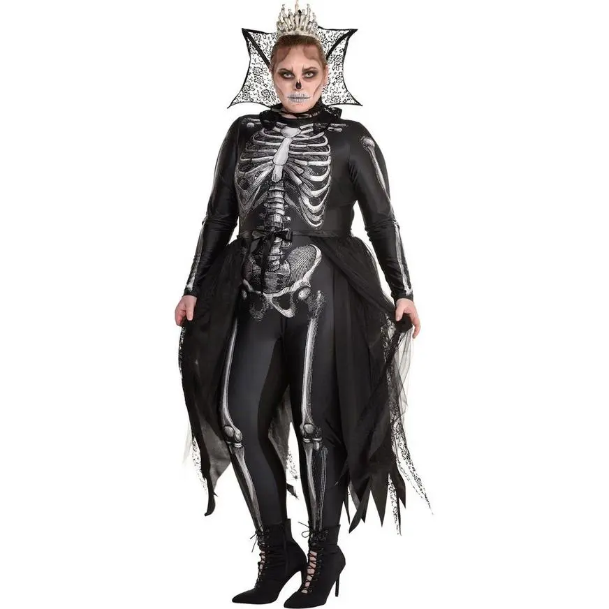AMSCAN Adult Gothic Skeleton Queen Costume - Plus Size 3 AMSCAN Adult Gothic Skeleton Queen Costume - Plus Size