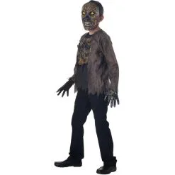 SEASONAL VISIONS INT'L LTD Kids' Light-Up Extreme Scorched Zombie Deluxe Costume 7 SEASONAL VISIONS INT'L LTD Kids' Light-Up Extreme Scorched Zombie Deluxe Costume -Costume Party Decor Store P923812 02
