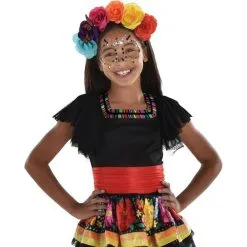 Kids' Rainbow Day Of The Dead Costume -Costume Party Decor Store P941094 01
