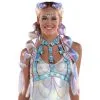 AMSCAN Adult Iridescent Blue Chest Harness With Chains - Festival