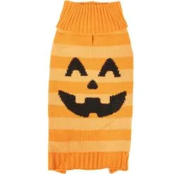 Party City Striped Orange Jack-o'-Lantern Dog Sweater -Costume Party Decor Store P943169 01