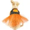 Party City Black & Orange Dot Jack-o'-Lantern Dog Tutu Dress -Costume Party Decor Store P943175